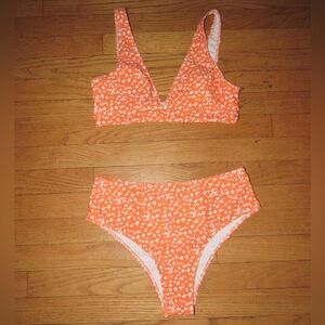 Orange Floral Swimsuit